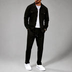 Grant - Men's Waffle Knit Button Front Matching Set 1