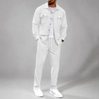 Grant - Men's Waffle Knit Button Front Matching Set 2