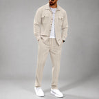 Grant - Men's Waffle Knit Button Front Matching Set 4