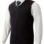 Gregory - Men's Ribbed V-Neck Sweater Vest