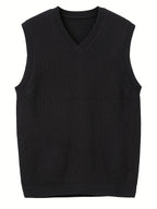 Gregory - Men's Ribbed V-Neck Sweater Vest
