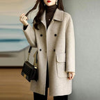 Halle - Women’s Double-Breasted Wool Blend Coat 1