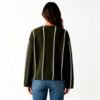 Hanna - Women's Striped Detail Pullover Sweater 6