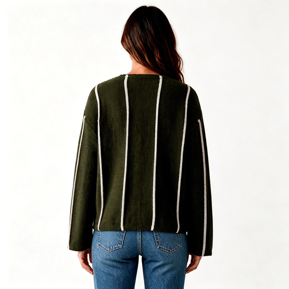 Hanna - Women's Striped Detail Pullover Sweater 6