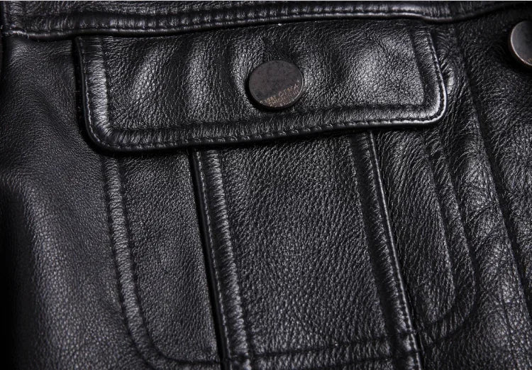Harlan - Men's Vintage Genuine Leather Button Jacket
