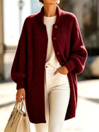 Harley - Women’s Cable Knit Long Cardigan with Button Front 4