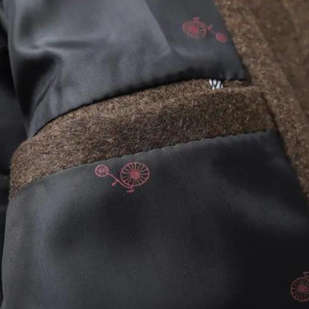Harmon - Men's Wool Blend Coat with Stand Collar and Quilted Lining