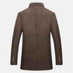 Harmon - Men's Wool Blend Coat with Stand Collar and Quilted Lining