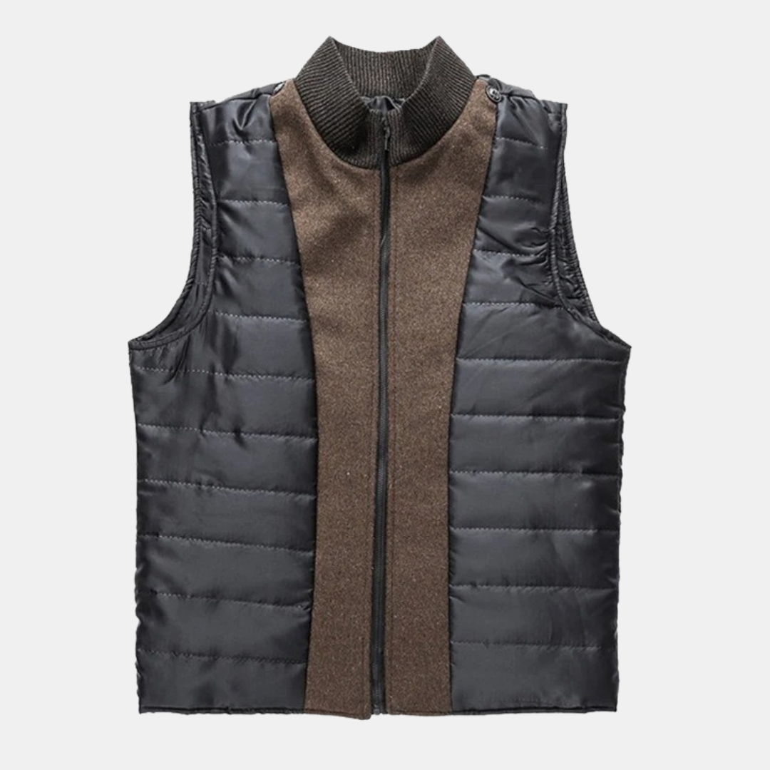 Harmon - Men's Wool Blend Coat with Stand Collar and Quilted Lining