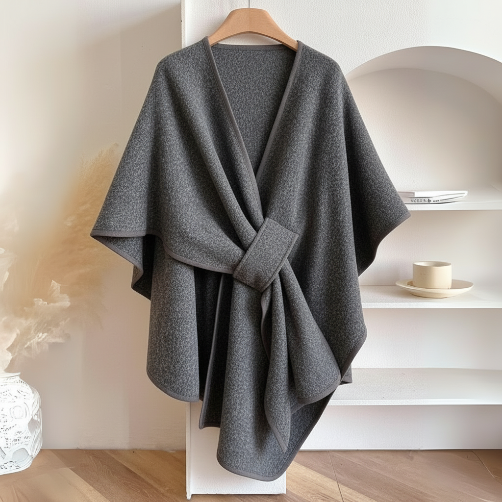 Heather - Women's Wrap Shawl with Tie Belt