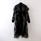 Irma - Women's Geometric Open-Front Long Knit Cardigan 2