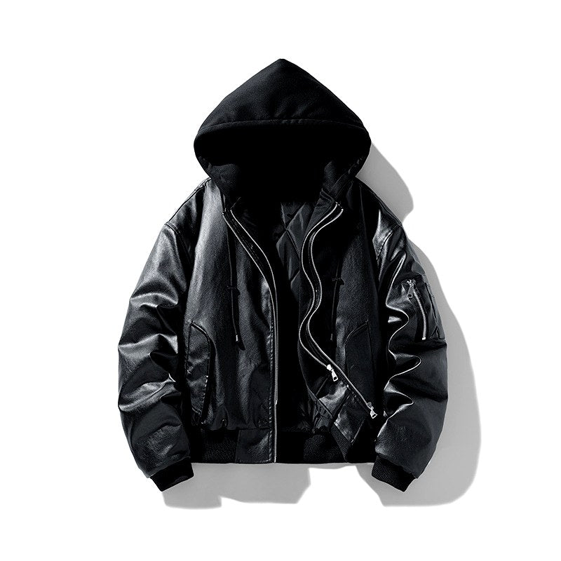 Jace - Men’s Hooded Bomber Jacket with Double Zip Closure 2