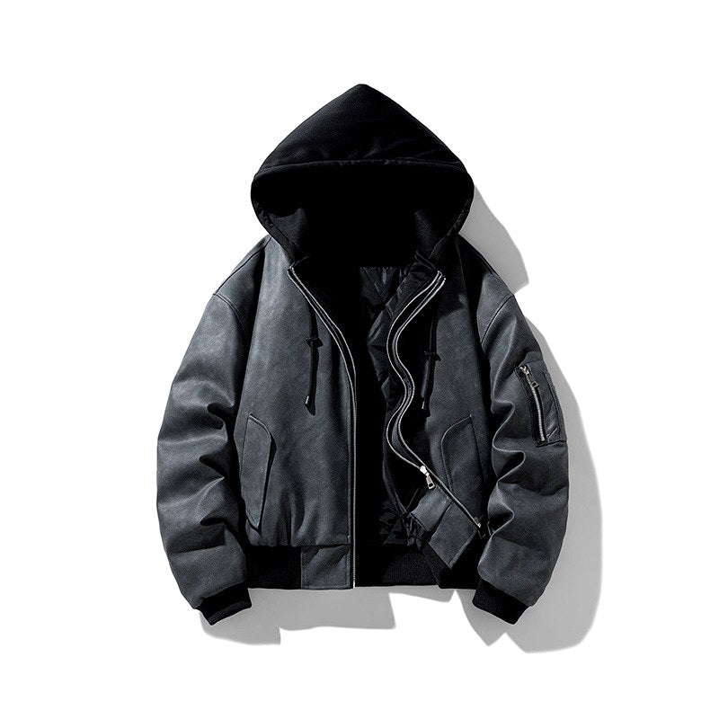 Jace - Men’s Hooded Bomber Jacket with Double Zip Closure 3