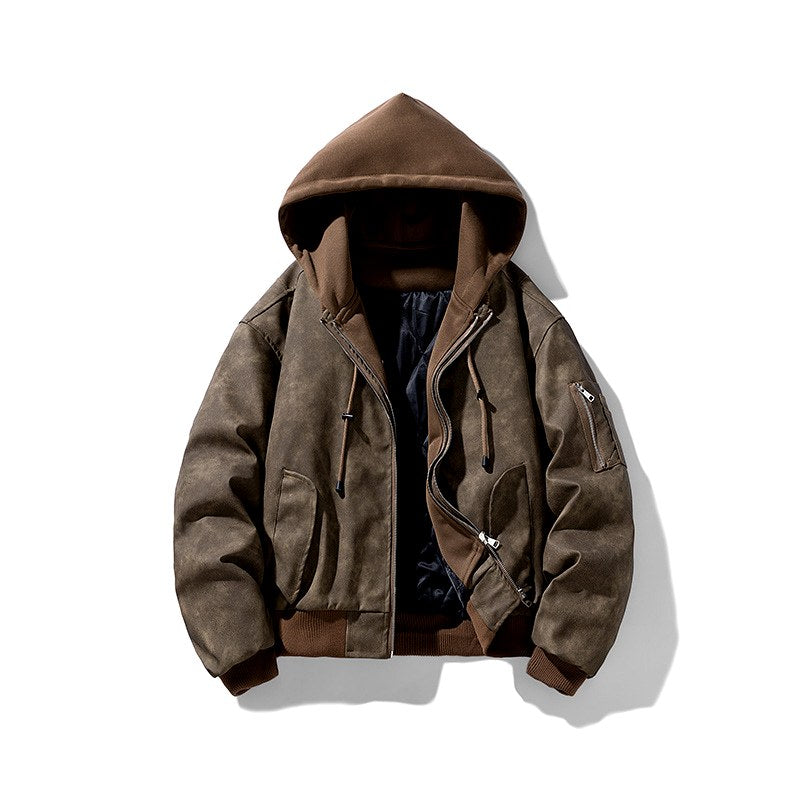 Jace - Men’s Hooded Bomber Jacket with Double Zip Closure 4
