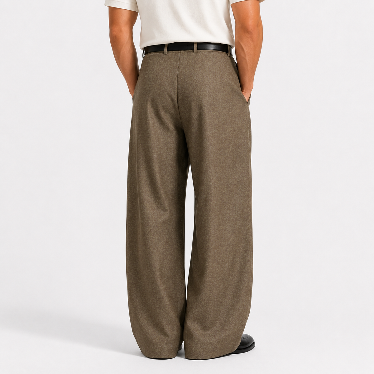 Jacob - Men's Pleated Wide-Leg Dress Pants with Tapered Waist