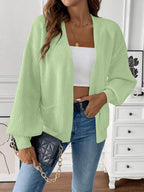 Jade - Women's Open-Front Ribbed Knit Cardigan