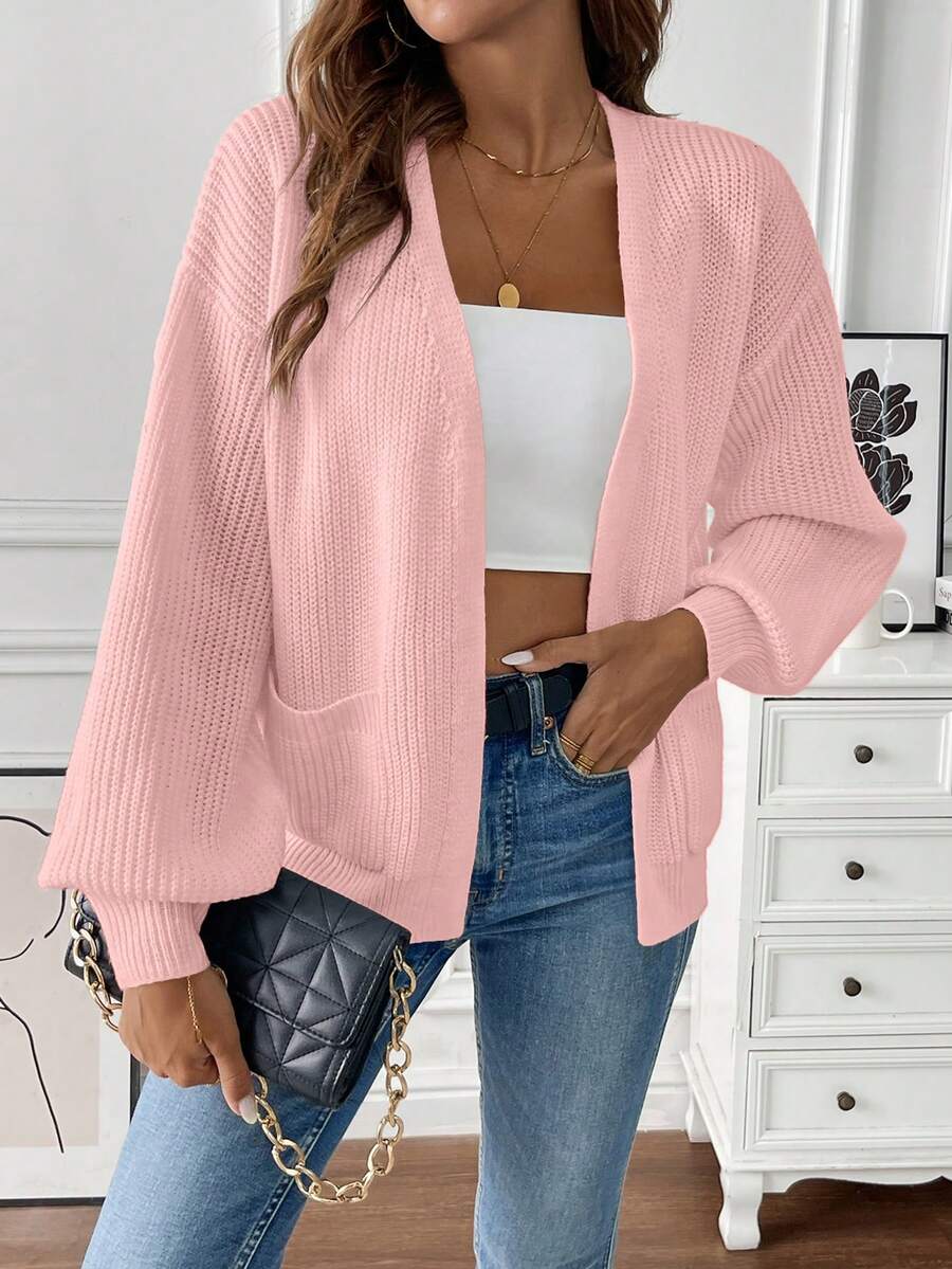 Jade - Women's Open-Front Ribbed Knit Cardigan