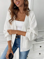 Jade - Women's Open-Front Ribbed Knit Cardigan