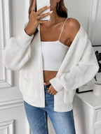 Jade - Women's Open-Front Ribbed Knit Cardigan