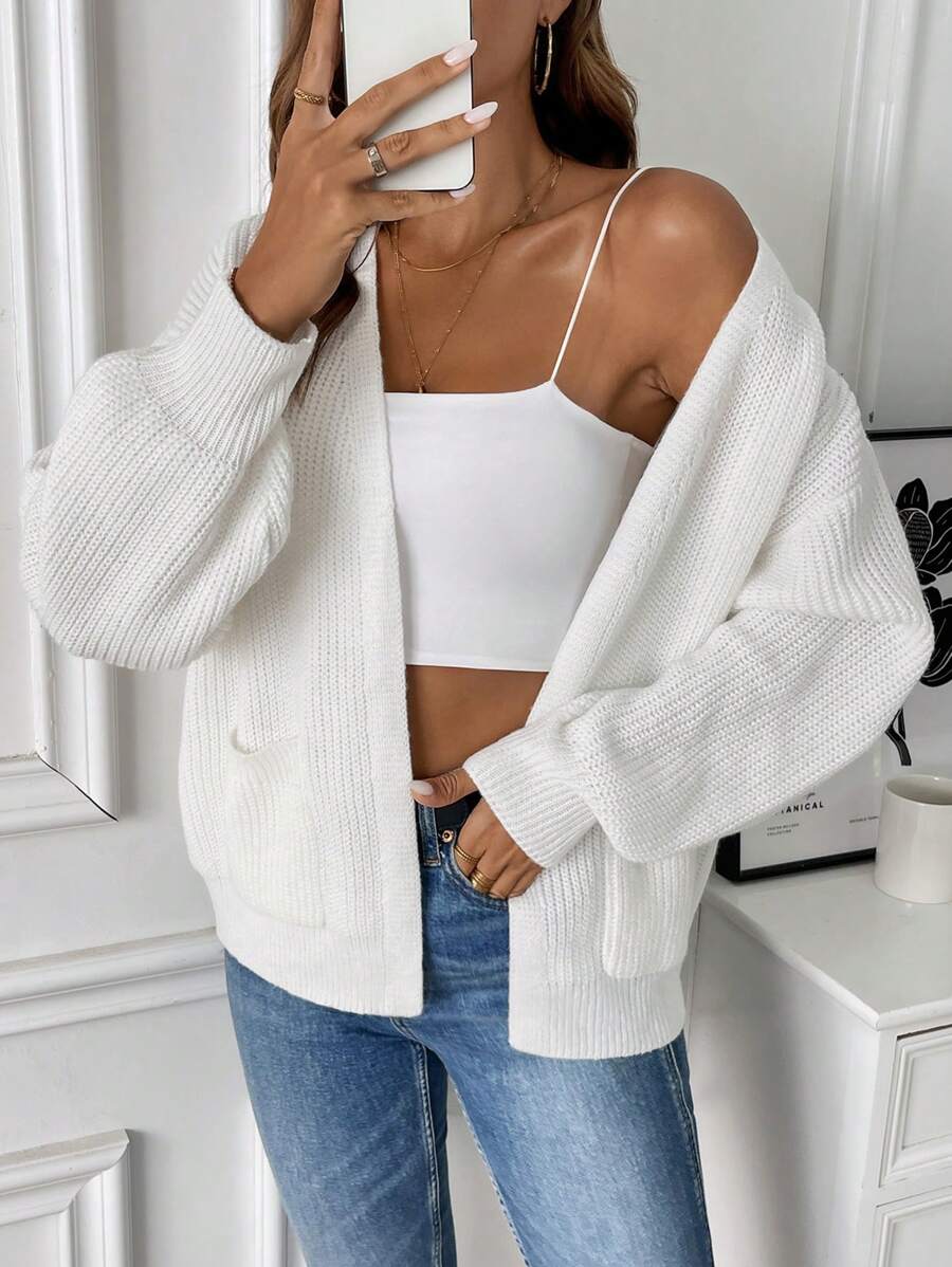Jade - Women's Open-Front Ribbed Knit Cardigan