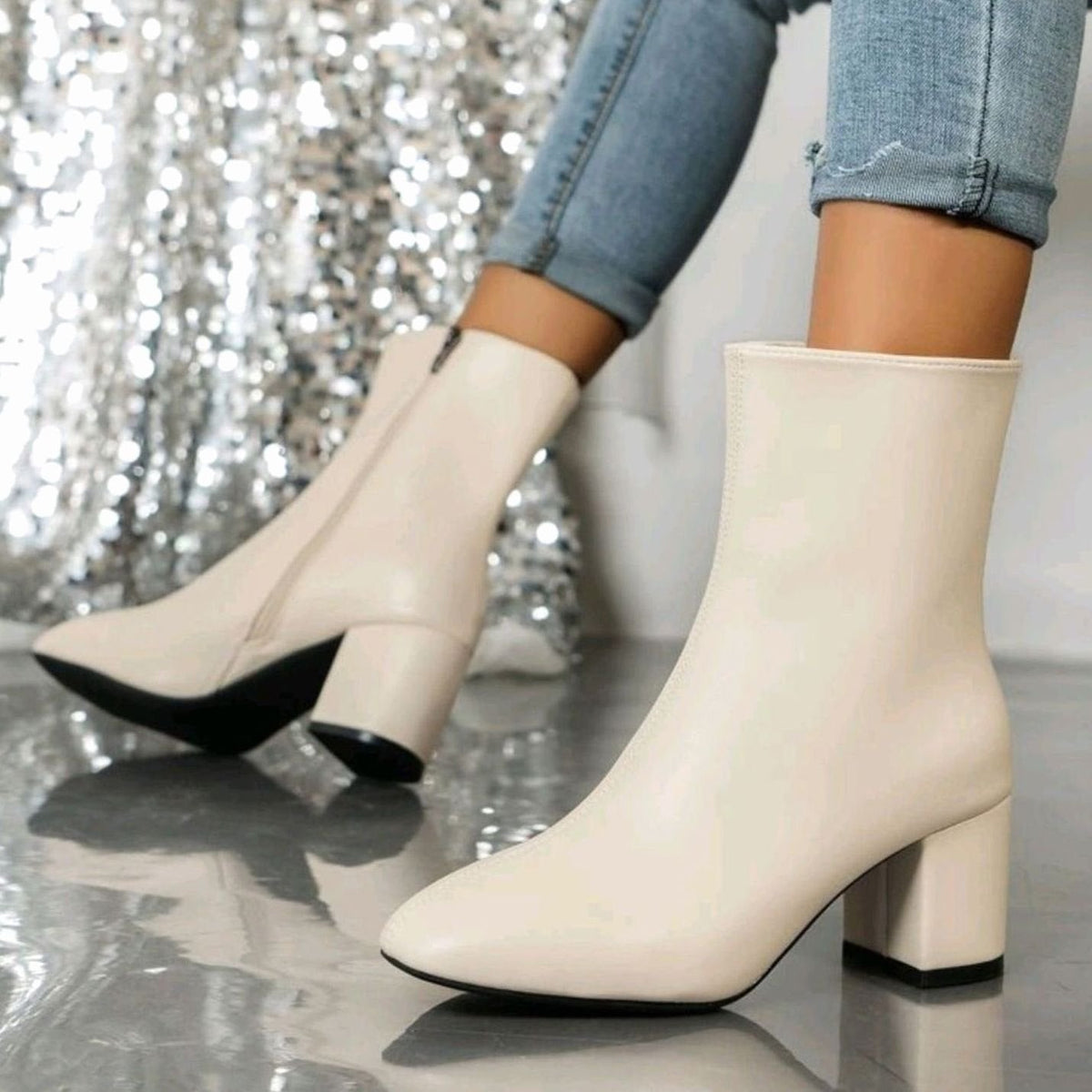 Jamie - Women's Pointed-Toe Block Heel Ankle Boots