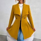 Janelle - Women’s Wide Lapel Fitted Long Coat 2