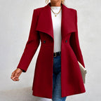 Janelle - Women’s Wide Lapel Fitted Long Coat 4
