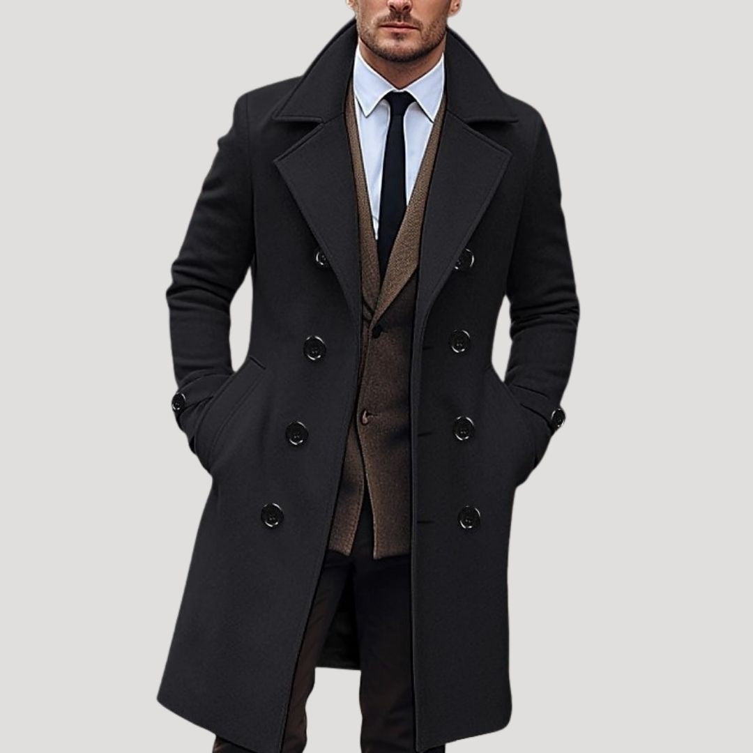 Jasper - Men's Double-Breasted Wool Overcoat
