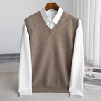 Jasper - Men's V-Neck Merino Wool Sweater Vest