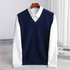 Jasper - Men's V-Neck Merino Wool Sweater Vest