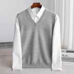Jasper - Men's V-Neck Merino Wool Sweater Vest