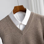 Jasper - Men's V-Neck Merino Wool Sweater Vest
