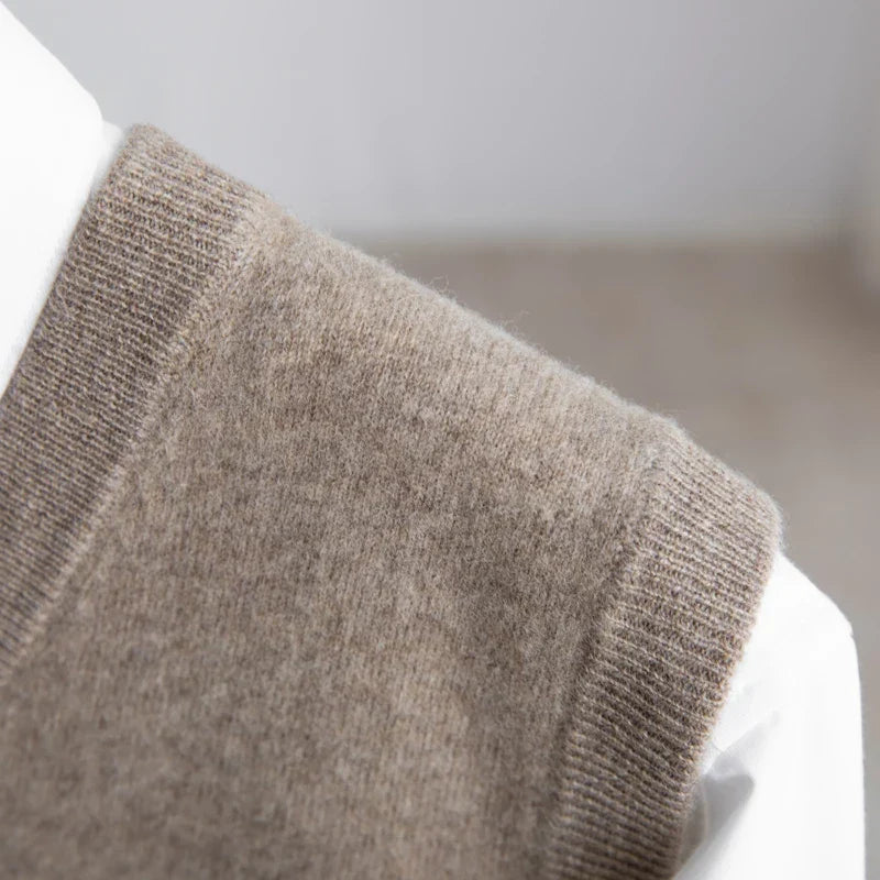 Jasper - Men's V-Neck Merino Wool Sweater Vest