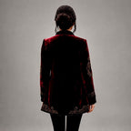 Jennie - Women's Embroidered Velvet Long Jacket 2