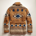 Jettson - Men's Jacquard Wool Cardigan with Belt