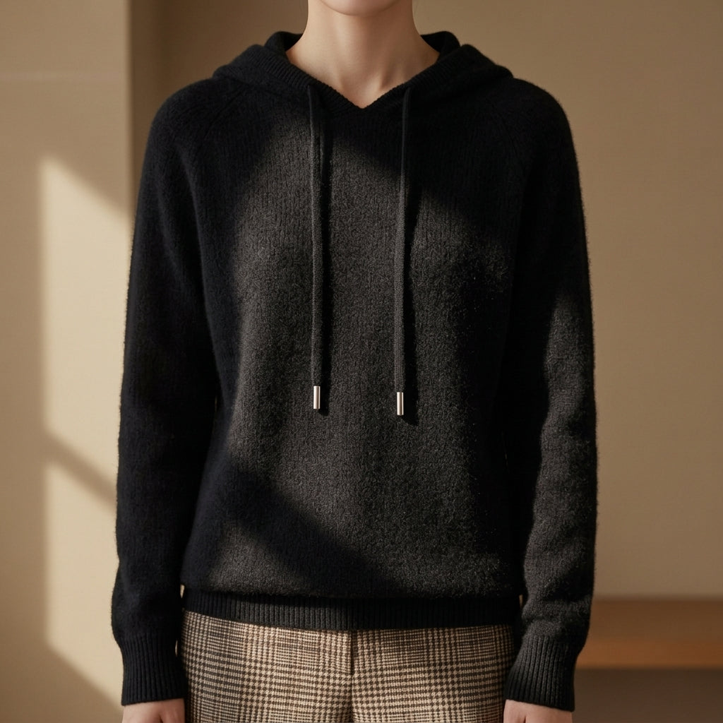 Jewel - Women's Ribbed Knit Hoodie Sweater