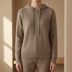 Jewel - Women's Ribbed Knit Hoodie Sweater