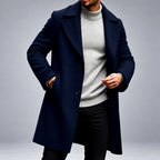 Jimmuel - Men's Notched Lapel Button-Front Overcoat 2