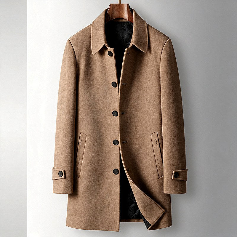 Johnny - Men’s Classic Button Front Wool Coat 2