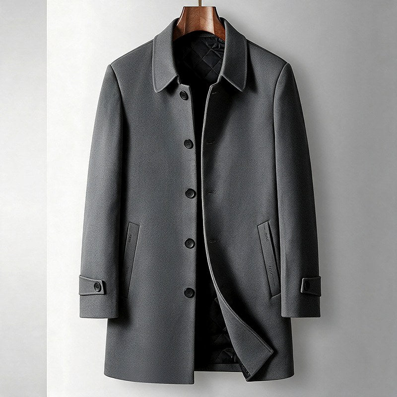 Johnny - Men’s Classic Button Front Wool Coat 3