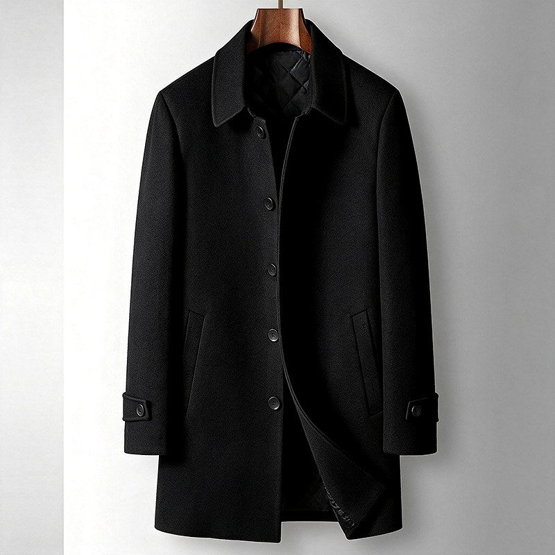 Johnny - Men’s Classic Button Front Wool Coat 6