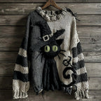 Josephine - Women's Halloween Graphic Colorblock Sweater 17