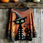 Josephine - Women's Halloween Graphic Colorblock Sweater 23