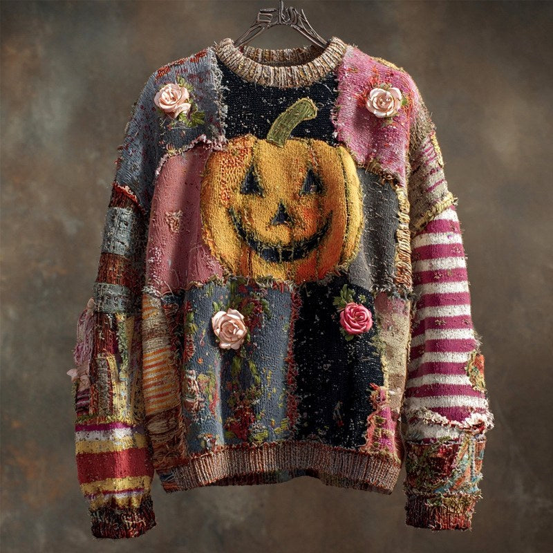 Josephine - Women's Halloween Graphic Colorblock Sweater 5
