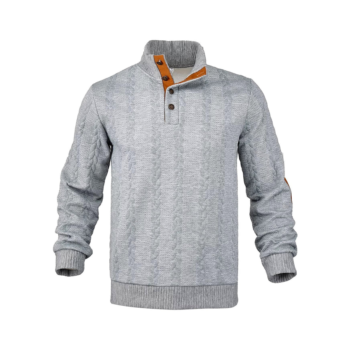 Julian - Men’s Stand Collar Knit Sweater with Contrast Placket 9