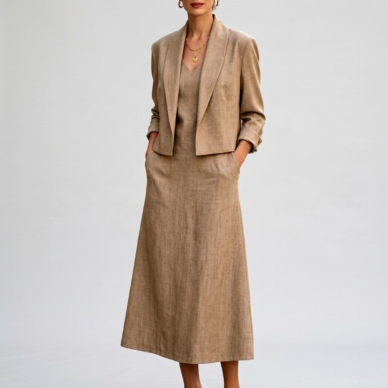 Julie - Women's Shawl Collar Blazer and Dress Set 4