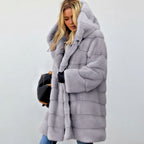 Katharine - Women's Oversized Faux Fur Coat with Hood 2