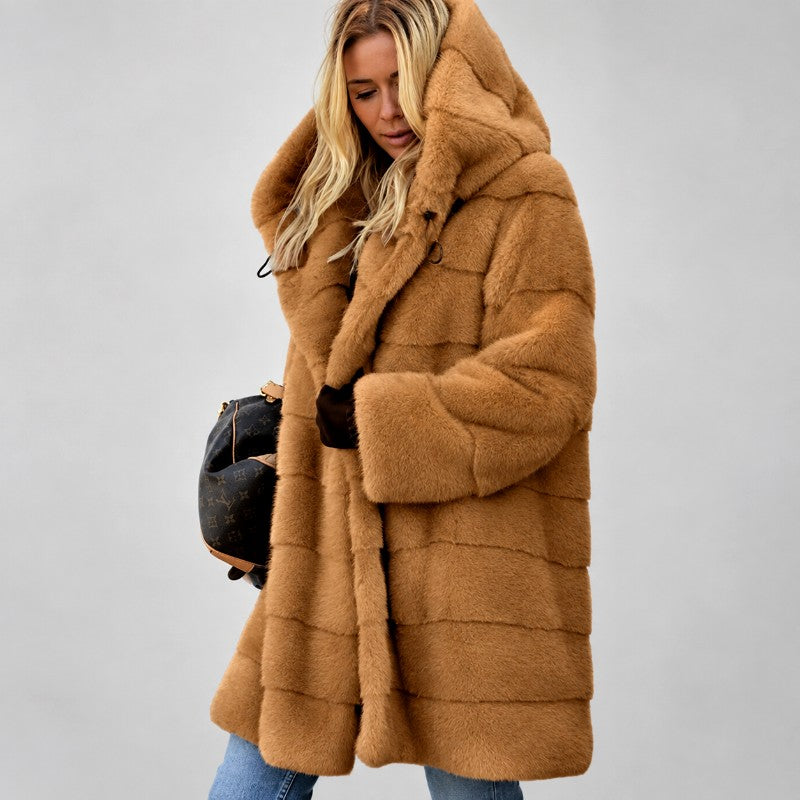 Katharine - Women's Oversized Faux Fur Coat with Hood 5