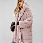 Katharine - Women's Oversized Faux Fur Coat with Hood 6