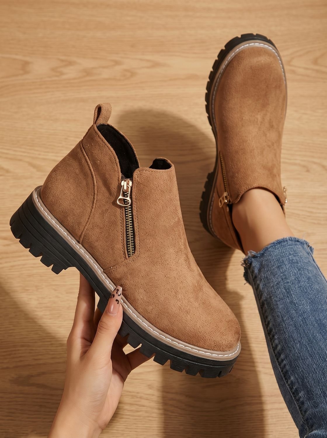 Kendra - Women’s Suede Side-Zip Ankle Boots